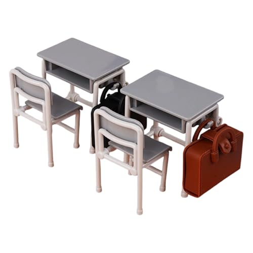 Miniatur-Schul-Schreibtischstuhl und Tasche, Modell-Set für kleine Lernumgebungen, Szenen-Display, Puppenhäuser, Studiermöbel, Miniatur-Schulrucksack, Schreibtisch Miniatur-Schul-Schreibtischstuhl und Tasche, Modell-Set für kleine Lernumgebungen, Szenen-Display, Puppenhäuser, Studiermöbel, Miniatur-Schulrucksack, Schreibtisch von Mirweon