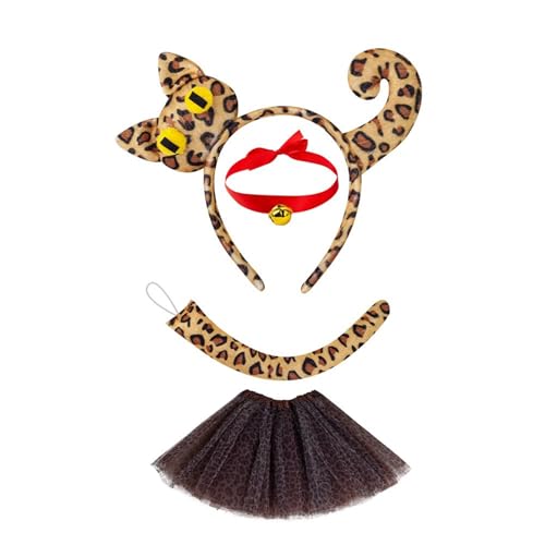 Mirweon Katzenkostüm, Stirnband, Schwanz, Band, Choker, Rock, Gesichtsaufkleber für Damen, Mädchen, Maskerade, Halloween, Cosplay, Zubehör, Katzen-Outfit Mirweon Katzenkostüm, Stirnband, Schwanz, Band, Choker, Rock, Gesichtsaufkleber für Damen, Mädchen, Maskerade, Halloween, Cosplay, Zubehör, Katzen-Outfit von Mirweon