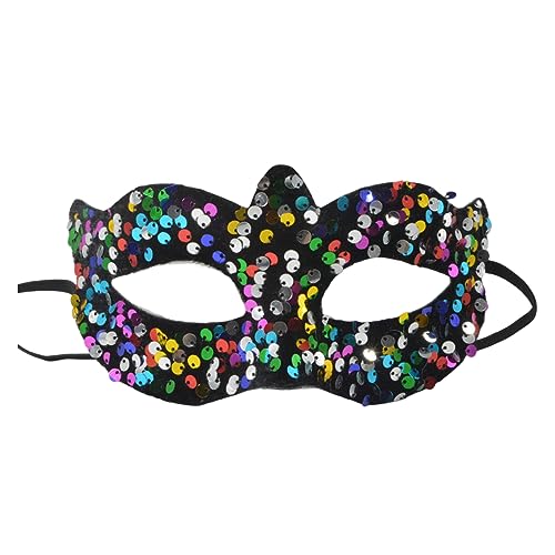 Mirweon Pailletten für Damen, Maskerade, Party, Mädchen, hübsches halbes Gesicht, Halloween-Kostüm, Zubehör von Mirweon