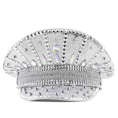 Strass Marine Zylinder Nieten große Krempe für Jugendliche Erwachsene Themenparty tragen Musik Festival Fotoshootings Requisiten Party Wear Strass Marine Zylinder Nieten große Krempe für Jugendliche Erwachsene Themenparty tragen Musik Festival Fotoshootings Requisiten Party Wear von Mirweon