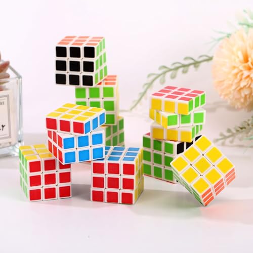 MisFun 10 Stück Mini Zauberwürfel, 3 × 3cm Zauberwürfel, Zauberwürfel Original, Zauberwürfel 3x3, Mini Würfel Se, Magic Cube Spielzeug, für Weihnachten Reisespiele, Adventsgeschenk von MisFun