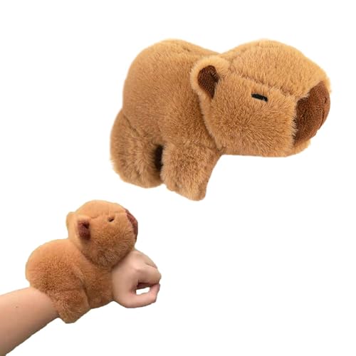 MisFun Capybara Schnapparmband Kinder, Simulation Capybara Plüschtier, Capybara Kuscheltier Snap Armband, Weiche Plüschtier Capybara Kuscheltier, Geschenk für Kinder Und Freunde (A) von MisFun