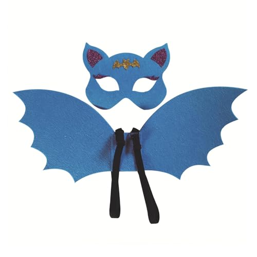 Misaakoeq Fledermausflügel Kostüm für Kinder, kleine Fledermausflügel Cosplay,Dekorativer Fledermausflügel für Kinder mit Gesichtsbedeckung - Rollenspiel-Requisiten-Kostüm für Halloween-Party, leichte von Misaakoeq