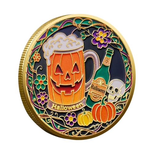 Misaakoeq Halloween Münze, Happy Halloween Kürbis Gedenkmünze, Dekorationsstück für Schreibtisch Männer und Frauen Enthusiasten Arbeitszimmer Wohnzimmer Schlafzimmer Tisch und Feiertage Misaakoeq Halloween Münze, Happy Halloween Kürbis Gedenkmünze, Dekorationsstück für Schreibtisch Männer und Frauen Enthusiasten Arbeitszimmer Wohnzimmer Schlafzimmer Tisch und Feiertage von Misaakoeq
