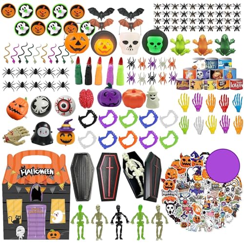 Misaakoeq Halloween Sensory Pop Packs,Halloween Fidget Toys Pack | 200 Stück Fidget-Partygeschenke für Kinder | Halloween-Partygeschenke, Halloween-Leckerli-Taschen, Stressabbau für Mädchen und von Misaakoeq