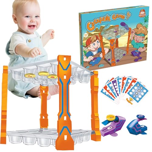 Misaakoeq Katapult-Spiel für Kinder, Katapult-Karnevalsspiel, Brettspiel-Spielsets für Kinder, Katapultspiel, 2-Spieler-Spiel, Hand-Auge-Koordinationsspielzeug für Kleinkinder im Alter von 4–6 Jahren von Misaakoeq