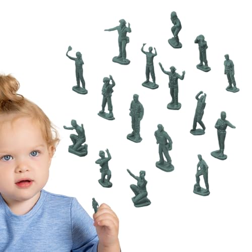 Misaakoeq Modellsoldaten, Spielzeugsoldaten - Kinder Spielen -Modell-Soldaten-Bausatz - Rollenspiel-Spielzeug, 16-teilig, kleine Soldatenfiguren, Spielset, sichere Kinderspielzeugsoldaten von Misaakoeq