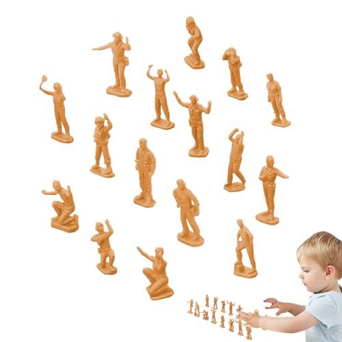 Misaakoeq Modellsoldaten-Bausatz, Spielzeugsoldaten-Geländemodell,Cake Toppers Miniatur-Soldat-Spielset | Rollenspiel-Spielzeug, 16-teilig, kleine Soldatenfiguren, Spielset, sichere von Misaakoeq