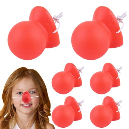 Misaakoeq Rote Clownsnase, Rudolph Rentier Nase - Gummi Lustige Rote Clownsnase mit Gummizug für Männer Frauen Party Cosplay Clown Nase Tag Geburtstage Zirkus Halloween Weihnachten Kostüm Party von Misaakoeq