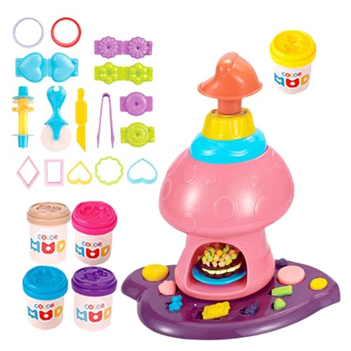 Misaakoeq Spielen Sie farbiges Teigspielzeug, Tonteig-Spielset für Kinder - Teigformendes lustiges Nudelmacher-Spielzeug - Nudelmaschine für die Küche, Spielzeug als Chefkoch für fantasievolles von Misaakoeq