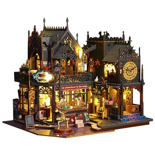 Miniatur Puppenhaus Kit, House Magic-City Spielzeugmodell, Dekoratives Bücherecken-Puppenhaus aus Holz für Wohnzimmer, Schlafzimmer, Zuhause von Missmisq
