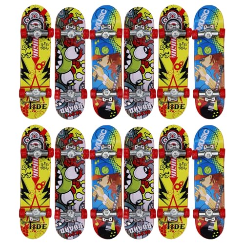 Finger Skateboard Für Kinder,12 Stück Mini-Fingerspielzeug,Finger Skateboards Kreative Fingerspitzen Bewegung Finger Skateboards Kid Neuheit Finger Spielzeug Hand Skateboard Party Gefälligkeiten von Missmisq