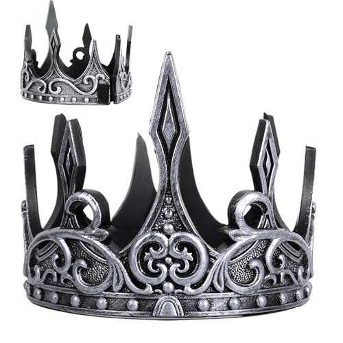 Missmisq Abschlussballkrone, Königskrone,Prinzessinnen-Diademe für Mädchen - Mittelalterliche Krone, Cosplay-Requisiten für Abschlussball, Hochzeit, Halloween, König-Kostüm-Zubehör von Missmisq