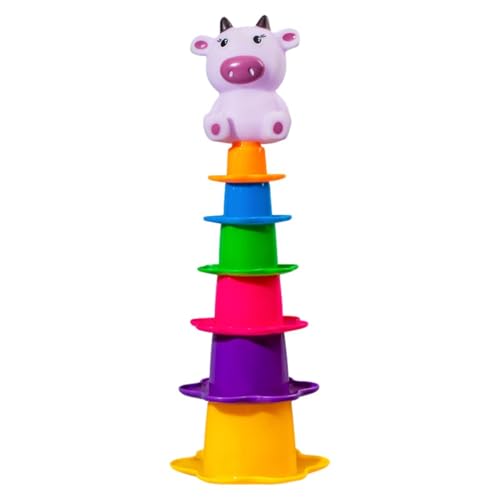 Missmisq Baby Stacking Cups Bad Spielzeug, Stapelbabys Babyspielzeug,Regenbogennistbecher | Baby -Stapelwasserspielzeug für Kinder, Mädchen, Freunde, Familie von Missmisq