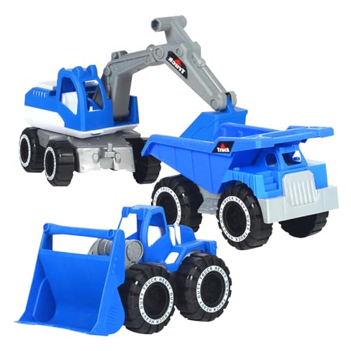 Missmisq Bagger LKW Baufahrzeuge Spielzeug Set Baustellenfahrzeuge Kinder Spielzeugautos Bagger LKW Bagger Und Muldenkipper Sandkasten Spielsets Für Kinder Baufahrzeuge Spielzeug Auto Für Jungens von Missmisq