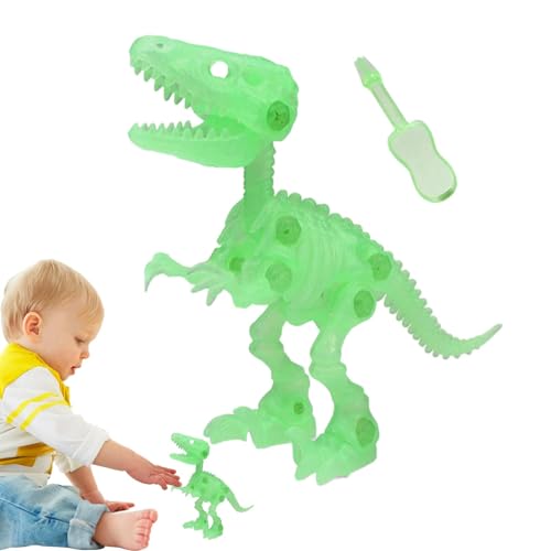 Missmisq Dinosaurier-Skelette, Bauspielzeug, Dinosaurier-Fossilien-Spielzeug zum Auseinandernehmen,Im Dunkeln leuchtendes Dinosaurier-Fossilienspielzeug | Einfaches Design-Montagemodellspielzeug für von Missmisq