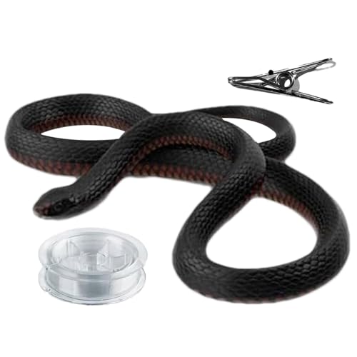 Missmisq Fake Snake Prank, Clip on Snake Prank, Mit Metallclip befestigter Silikon-Schlangenstreich mit Schnur, Lebendige Streich-Requisite, einfach zu montierendes multifunktionales von Missmisq