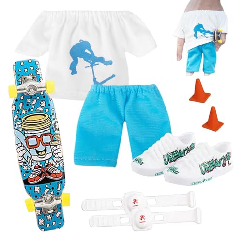 Missmisq Finger-Skateboard-Set - Finger-Skateboards für Kinder,Skateboard Fingerboards Fingerspielzeug, Geschenke für Kinder Kinder Finger Skater für Teenager Erwachsene Party Favor von Missmisq