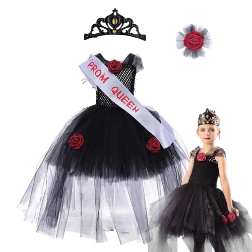 Missmisq Mädchen Zombie Kostüm Kinder Halloween Kostüm Mädchen Blutige Zombie Kostüm Für Kinder Mädchen Horror Halloween Outfits Gruselige Zombie Kostüm Für Halloween Karnevals Cosplay von Missmisq