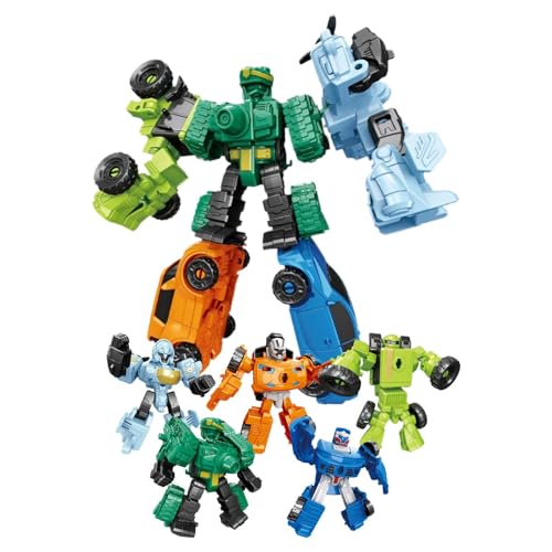 Missmisq Transformierendes Roboterauto,Transformierendes Roboterauto-Spielzeug - 5-in-1-Transformationsspielzeug-Actionfiguren-Set | STEM-Spielzeug für Kinder ab 3 Jahren, Modellbauspielzeug zur von Missmisq