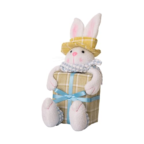 Missmisq hasenpuppe, Hasenfigur, hase Keksdose Ornament Hasenpuppe, Niedliche Hasen-Kaninchen-Puppe für -Frühlingsdekoration, Kinder, Frauen von Missmisq