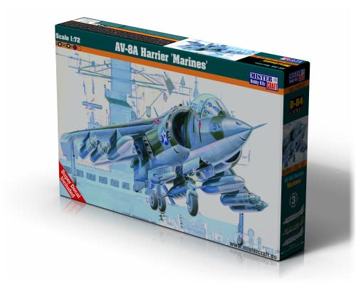 Mistercraft Modellbausatz AV-8A Harrier Marines II Maßstab 1:72 Plastikbausatz, Bausatz zum Zusammenbauen Kunststoffmodell, Bauanleitung,208mmx140mm, schwarz von Mistercraft