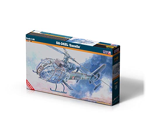 MISTER CRAFT HOBBY KITS Mistercraft Modellbausatz SA-342L Gazelle Maßstab 1:48 Plastikbausatz, Bausatz zum Zusammenbauen, Inklusive Klebstoff, Kunststoffmodell, Bauanleitung,285.5mmx210.0mm, schwarz von MISTER CRAFT HOBBY KITS