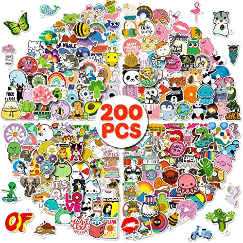 Mistree 200 Sticker Bunt zum Kleben, Vinyl Aufkleber Lustig, 5-7 CM von Mistree