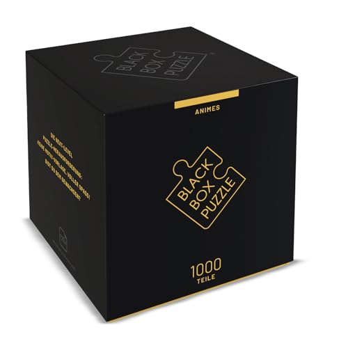 BLACK Box Puzzle 1000 Teile, Blackbox Puzzel mit Überraschungs-Motiv ohne Vorlage, Impossible Puzzle schwer für Erwachsene und Kinder ab 14 Jahren, Puzzle Box Anime 2022 Edition von Misu