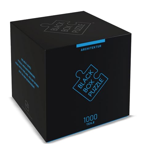 BLACK Box Puzzle 1000 Teile, Blackbox Puzzel mit Überraschungs-Motiv ohne Vorlage, Impossible Puzzle schwer für Erwachsene und Kinder ab 14 Jahren, Puzzle Box Architektur 2023 Edition von Misu