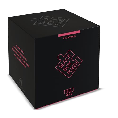 BLACK Box Puzzle 1000 Teile, Blackbox Puzzel mit Überraschungs-Motiv ohne Vorlage, Impossible Puzzle schwer für Erwachsene und Kinder ab 14 Jahren, Puzzle Box Fantasie 2023 Edition von Misu