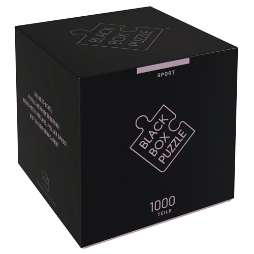BLACK Box Puzzle 1000 Teile, Blackbox Puzzel mit Überraschungs-Motiv ohne Vorlage, Impossible Puzzle schwer für Erwachsene und Kinder ab 14 Jahren, Puzzle Box Sport 2023 Edition von Misu