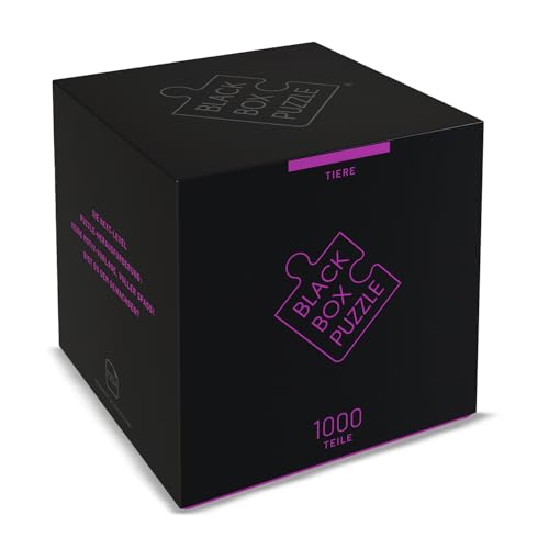 Black Box Puzzle 1000 Teile, Blackbox Puzzel mit Überraschungs-Motiv ohne Vorlage, Impossible Puzzle schwer für Erwachsene und Kinder ab 14 Jahren, Puzzle Box Tiere 2022 Edition von Misu