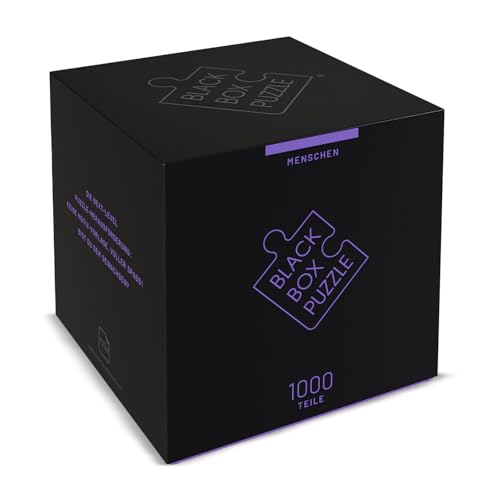 BLACK Box Puzzle 1000 Teile, Blackbox Puzzel mit Überraschungs-Motiv ohne Vorlage, Impossible Puzzle schwer für Erwachsene und Kinder ab 14 Jahren, Puzzle Box Menschen Edition 2021 von Misu