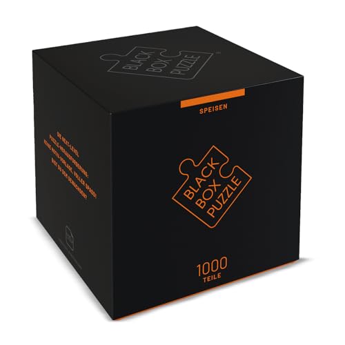 BLACK Box Puzzle 1000 Teile, Blackbox Puzzel mit Überraschungs-Motiv ohne Vorlage, Impossible Puzzle schwer für Erwachsene und Kinder ab 14 Jahren, Puzzle Box Speisen Edition 2021 von Misu