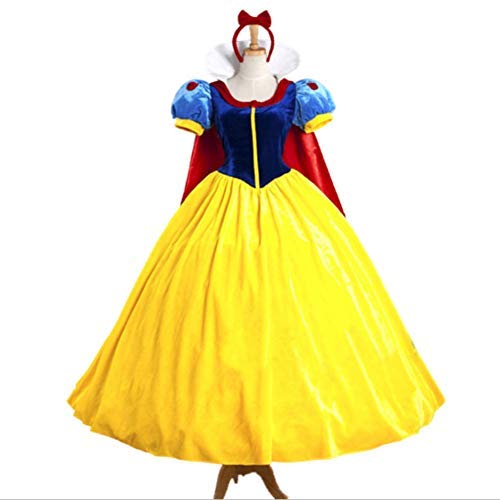 Mitef Halloween Fairy Story Klassisches Schneewittchen Prinzessin Kostüm für Damen, Kleid, Petticoat und Kopfbedeckung, L von Mitef