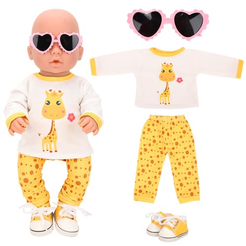 Miunana Baby Puppen Puppenkleidung 35-43 cm, Kleidung Bekleidung Outfits für Baby Puppen, Oberteile Hosen Schuhe Sonnenbrille Puppe Zubehör für 14-16 Zoll Puppen Mädchen Jungen Miunana Baby Puppen Puppenkleidung 35-43 cm, Kleidung Bekleidung Outfits für Baby Puppen, Oberteile Hosen Schuhe Sonnenbrille Puppe Zubehör für 14-16 Zoll Puppen Mädchen Jungen von Miunana