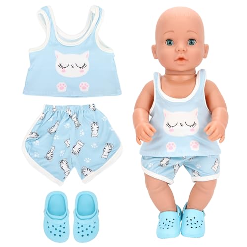 Miunana Baby Puppen Puppenkleidung 35-43 cm, Kleidung Bekleidung Outfits für Baby Puppen, Sommer Kleidung Clogs Puppe Zubehör für Neugeborene Baby Puppen Mädchen Jungen Miunana Baby Puppen Puppenkleidung 35-43 cm, Kleidung Bekleidung Outfits für Baby Puppen, Sommer Kleidung Clogs Puppe Zubehör für Neugeborene Baby Puppen Mädchen Jungen von Miunana