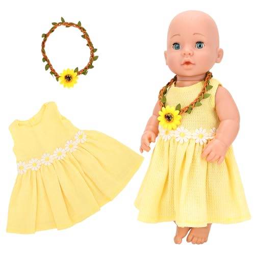 Miunana Baby Puppen Puppenkleidung 35-43 cm Puppenkleider Gelbes Kleid Blumenkrone, Kleidung Outfits für Babypuppen Kinder Mädchen Jungen Miunana Baby Puppen Puppenkleidung 35-43 cm Puppenkleider Gelbes Kleid Blumenkrone, Kleidung Outfits für Babypuppen Kinder Mädchen Jungen von Miunana