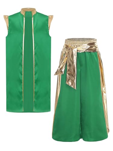 Miutii Jungen Arabische Prinz Kostüm Orientalische Weste + Weites Bein Hose Arabische Kleidung Karneval Fasching Party Outfits Grün 146-152 Miutii Jungen Arabische Prinz Kostüm Orientalische Weste + Weites Bein Hose Arabische Kleidung Karneval Fasching Party Outfits Grün 146-152 von Miutii