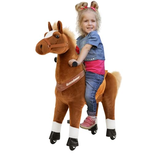 Miweba Pony Amadeus | Schaukelpferd - Schaukeltier - Pferd für Kinder - Kuscheltier auf Rollen - Spielpferd zum Reiten - Plüschtier - Stofftier - Stehpferd - Reitpferd - 3-5 Jahre von Miweba