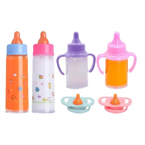 Babypuppen Zubehör Set, Puppen Milchflaschen, 6-teiliges Magisches Babypuppen Fütterungsset | Stellen Sie Sich Vor, Kleinkindpuppen-Pflegespielzeug-Set | Fläschchen-Spielset Mit Füttern Und Schnuller von Mixnexorad