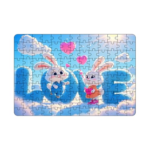 Mixnexorad Valentinstag-Puzzle aus Holz, Valentinstag-Puzzle - Pädagogische Hasenrätsel - Valentinstag-Puzzle aus Holz. Romantische Puzzles für Kinder 12 Jahren zum Vatertag und Muttertag von Mixnexorad