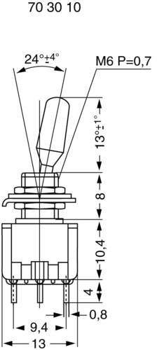 Miyama 703117 MS 500-BC-J Kippschalter 125 V/AC 6A 2 x (Ein)/Aus/(Ein) tastend/0/tastend 1St. von Miyama