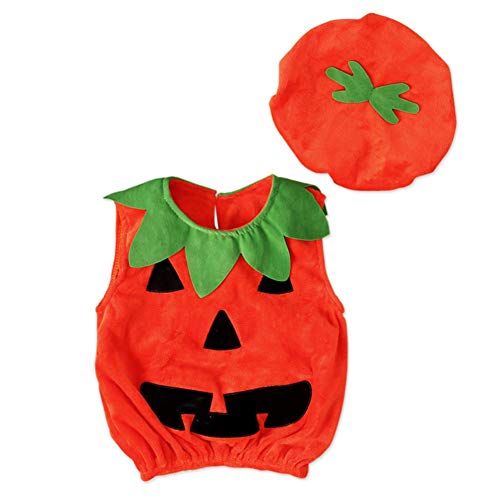 Miyanuby Kinder Halloween Kostüm Kürbis Strampler Kostüm Spielanzug Cosplay Party Kostüm Kleidung mit Hut für Baby Jungen Mädchen von Miyanuby