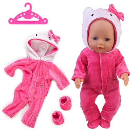 Clothing Outfits for Baby Dolls, Doll Clothes for 36-43 cm Baby Dolls, with Bodysuit Socks and Coat Hanger(Not a Doll) (Rose Red) von Mizijia