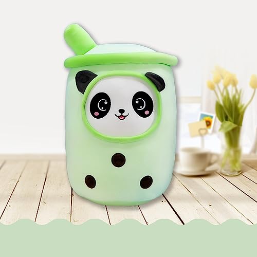 Mizijia Bubble Tea Plüschtier 24 cm, Boba Tea Kuscheltier Klein, Panda Bubble Tea Plüsch, Bubble Tea Kissen, Boba Tea Plüsch für Kinde, Freunde, Fans Geburtstag Party Geschenk (Hellgrün) von Mizijia