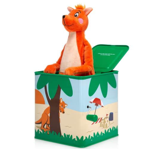 Musical Raushüpf Mizzie, Baby Dusche, Baby Spielzeug, Mizzie Das Känguru Official, Musik Box, Jack in The Box, Raushüpf Kangaroo, Bildungsspielzeug, Babyspielzeug, Spaß Speilzeug von Mizzie The Kangaroo