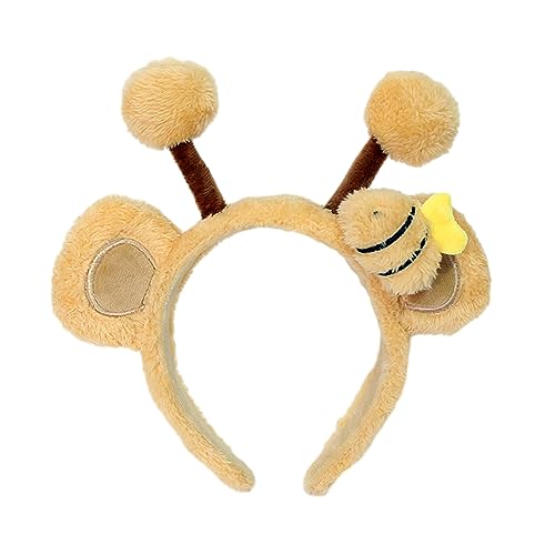 Mjaie Niedliches Plüsch-Bär-Ohr-Stirnband, Cartoon-Haarband, Party, Bühnenkostüm, Kopfschmuck für Erwachsene, Kinder, Cosplay, Party, Kopfbedeckung, Mädchen von Mjaie