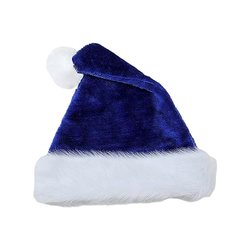 Mjaie Weihnachtliche Kopfbedeckung, dicker Plüsch, perfekt für die Feiertage, bunte Outfits für Cosplay, Weihnachtsmannmütze, Weihnachtskostüme für Erwachsene von Mjaie